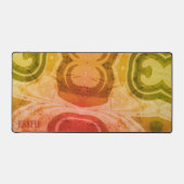 抽象芸術ボーおもしろいレインボーカラートレンディー名 デスクマット (正面)