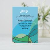 抽象芸術ボーイとタリスバー(ユダヤ教の)バル・ミツバーパーティーカード 招待状 (スタンド正面)