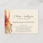 抽象芸術ボーフローラ水彩暖色系スクリプト 名刺 (裏面)
