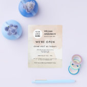 抽象芸術ボーホウォーターカラーロゴグランドオープニング チラシ (シングル)