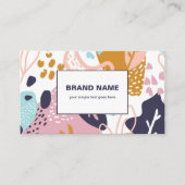 抽象芸術ボーホパターン手描きレトロ カラフル 名刺 (正面)