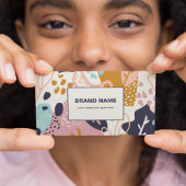 抽象芸術ボーホパターン手描きレトロ カラフル 名刺