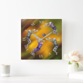 抽象芸術ボール戦いアクリル製ウォールクロック スクエア壁時計 (ホーム)