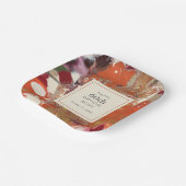 抽象芸術ボー秋カラフル60th誕生日 ペーパープレート (傾斜あり)