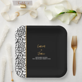 抽象芸術ボ葉タニック縁どス ペーパープレート