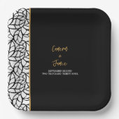 抽象芸術ボ葉タニック縁どス ペーパープレート (正面)