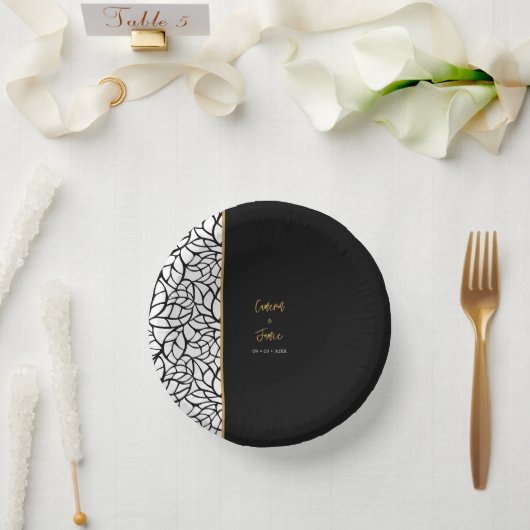 抽象芸術ボ葉タニック縁どス ペーパーボウル (ウェディング)