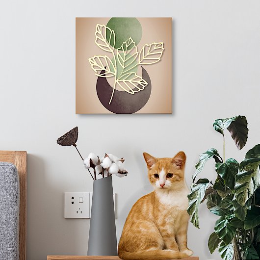 抽象芸術ボ葉タニー 箔ポスター