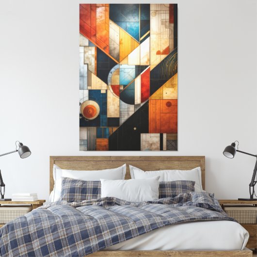 抽象芸術ポスターのジオメトリ キャンバスプリント (インサイチュ (寝室))