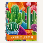 抽象芸術ポット付きカバー文字 ノートブック (正面)