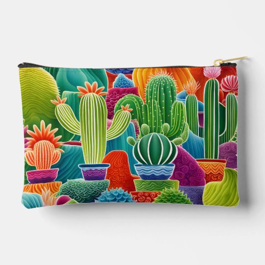 抽象芸術ポット型サボテン アクセサリーポーチ (裏面)