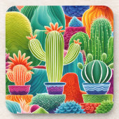 抽象芸術ポット型サボテン コースター (正面)