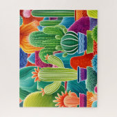 抽象芸術ポット型サボテン ジグソーパズル (縦)