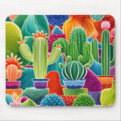 抽象芸術ポット型サボテン マウスパッド (正面)