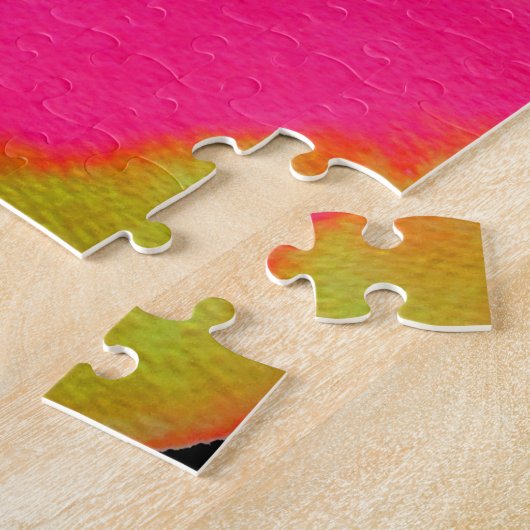 抽象芸術ポップ・アートのアートカラーの塊 ジグソーパズル (側面)