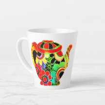 抽象芸術ポップ・アートのティーポットC.S.ルイス茶と書籍引用文