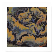 抽象芸術ポップ・アートのファインアートクールレトロダークブルーイエロー