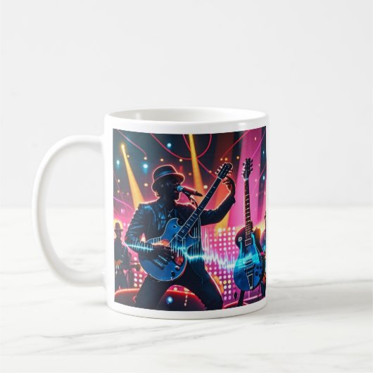 抽象芸術ポップ・アートのミュージカル楽器 コーヒーマグカップ (左)