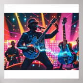 抽象芸術ポップ・アートのミュージカル楽器 ポスター (正面)