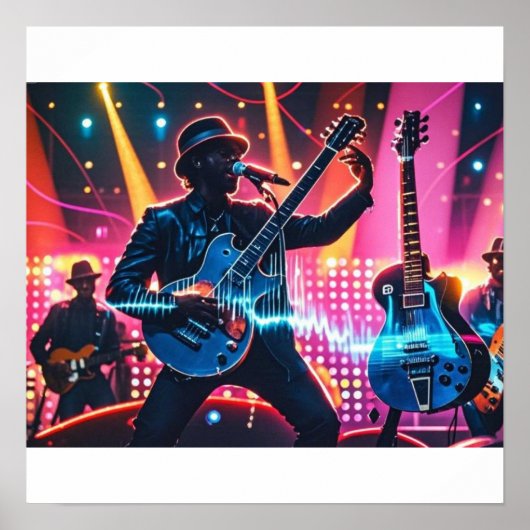 抽象芸術ポップ・アートのミュージカル楽器 ポスター (正面)