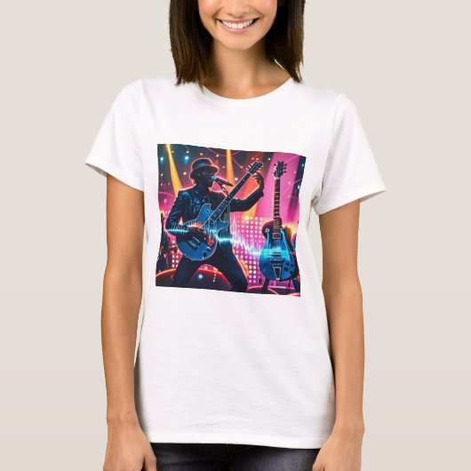 抽象芸術ポップ・アートのミュージカル楽器 Tシャツ (正面)