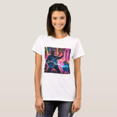 抽象芸術ポップ・アートのミュージカル楽器 Tシャツ (正面フル)
