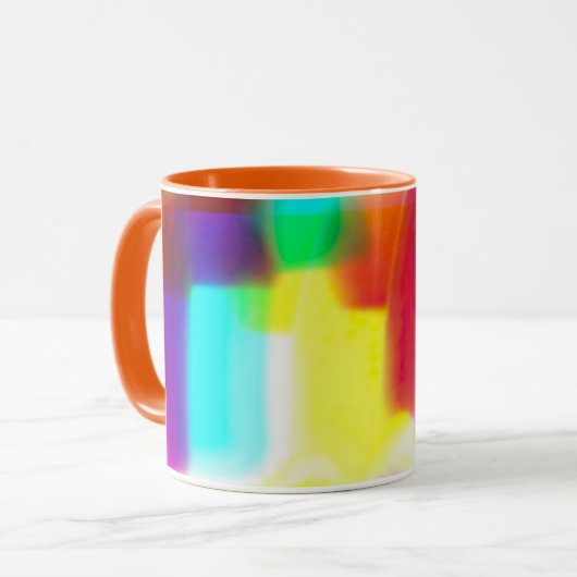 抽象芸術ポパートプライマリクラシックレインボーMUG, 11oz マグカップ (正面左)