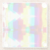 抽象芸術ポパートプライマリレインボーコースター ガラスコースター (裏面)