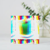 抽象芸術ポパートプライマリレインボードリンクフラットカード (スタンド正面)