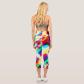 抽象芸術ポパートプライマリレインボーハイウエストキャプリス カプリレギンス (裏面)