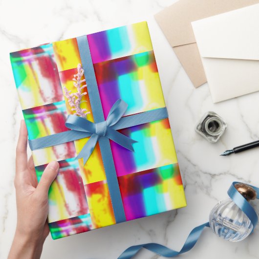 抽象芸術ポパートプライマリレインボーラッピング紙 ラッピングペーパー (ギフト)