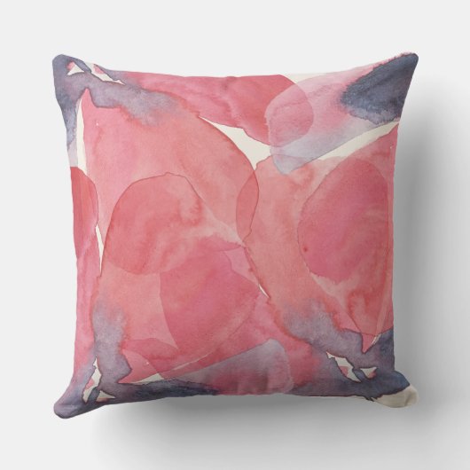 抽象芸術ポピーシックな水の色オン赤面 クッション (裏面)