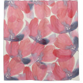 抽象芸術ポピーシックな水の色オン赤面 シャワーカーテン (正面)