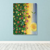 抽象芸術ポピー場 キャンバスプリント (インサイチュ (ウッドフロア))