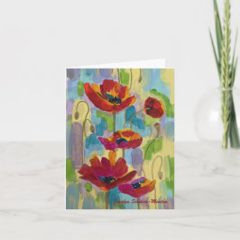 抽象芸術ポピー折り畳みカード シーズンカード