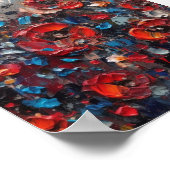 抽象芸術ポピー絵画ズ ポスター (角)