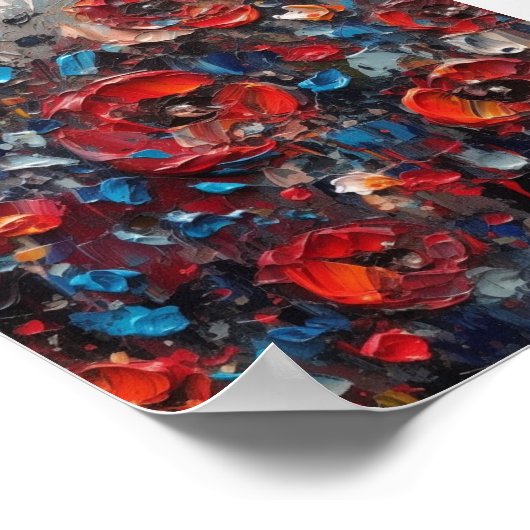 抽象芸術ポピー絵画ズ ポスター (角)