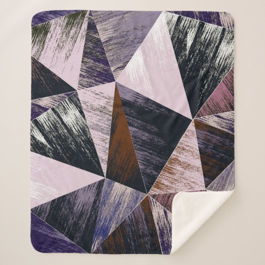 抽象芸術ポリゴンパターン、カラフル三角形。 シェルパブランケット (正面)