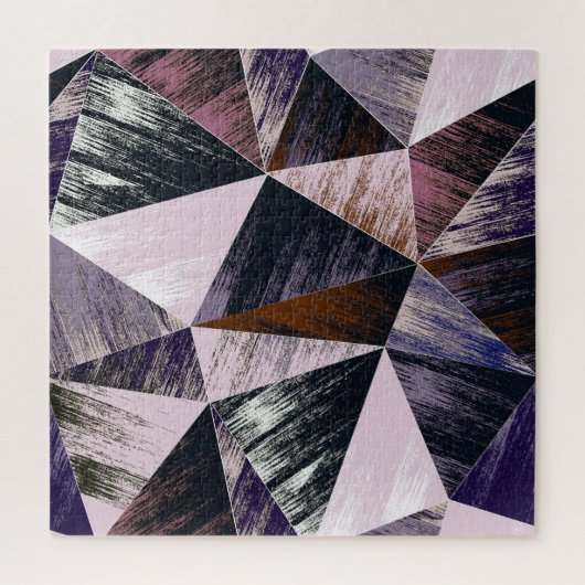 抽象芸術ポリゴンパターン、カラフル三角形。 ジグソーパズル (縦)