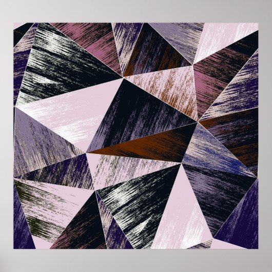 抽象芸術ポリゴンパターン、カラフル三角形。 ポスター (正面)