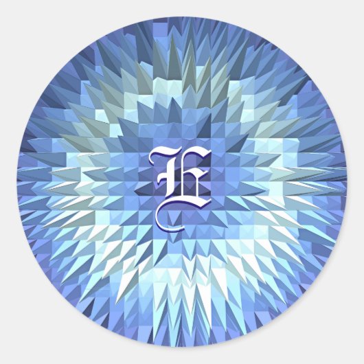 抽象芸術ポリゴン低ポリゴン ラウンドシール (正面)