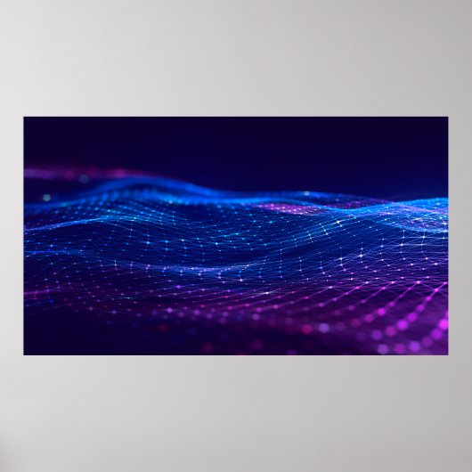 抽象芸術ポリゴン宇宙ローポリダークバックグラウンド ポスター (正面)