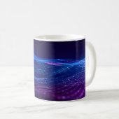 抽象芸術ポリゴン宇宙低ポリゴン暗色背景 コーヒーマグカップ (正面右)