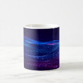 抽象芸術ポリゴン宇宙低ポリゴン暗色背景 コーヒーマグカップ (中央)