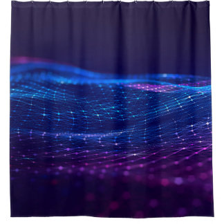 抽象芸術ポリゴン宇宙低ポリゴン暗色背景  シャワーカーテン