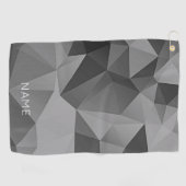 抽象芸術ポリジオメトリックブラックグレーデザイン クール ゴルフタオル (横)