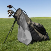 抽象芸術ポリジオメトリックブラックグレーデザイン クール ゴルフタオル (グリーン)