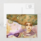 抽象芸術ポートレートと女かわいらし性 ポストカード (正面/裏面)