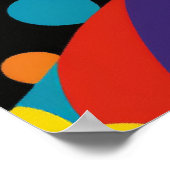 抽象芸術ポートレートと水玉模様 ポスター (角)