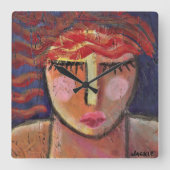 抽象芸術ポートレートの大時計 スクエア壁時計 (正面)